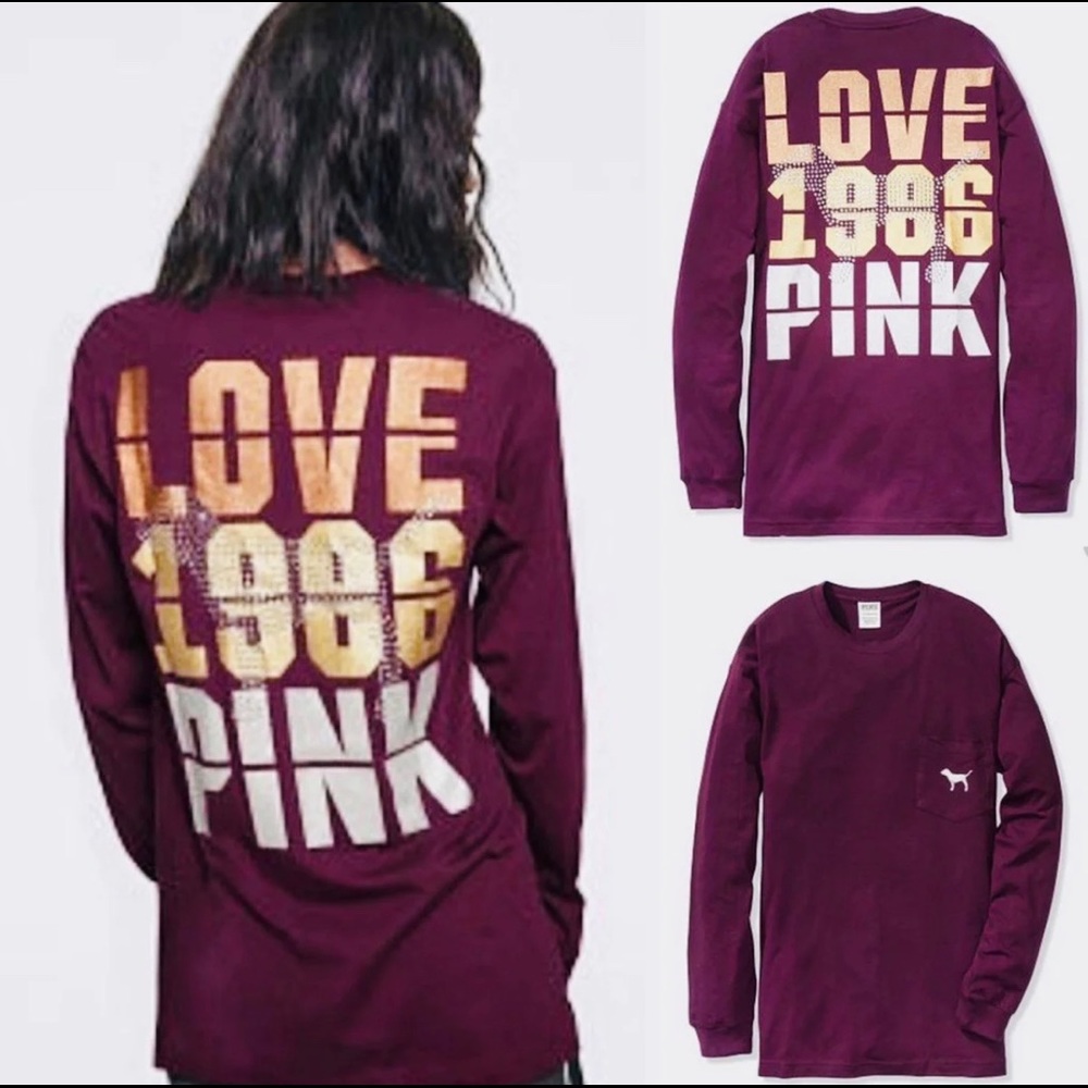 Pink vs size medium long sleeve top